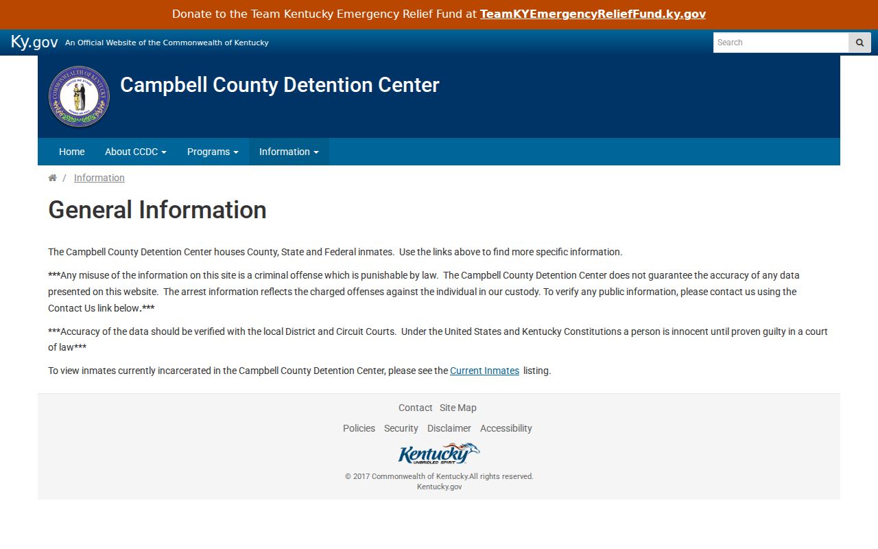 Campbell County arrest record roster warning