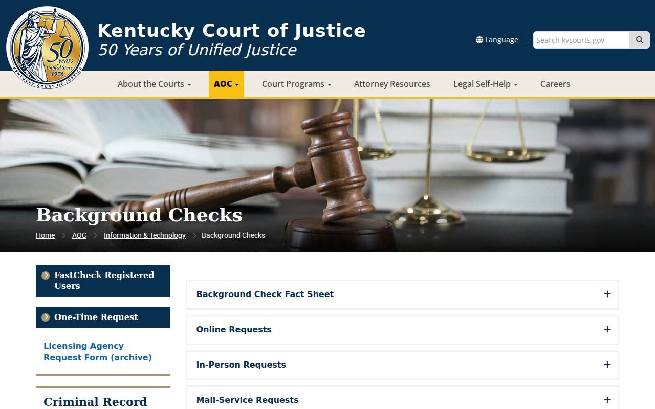 Campbell County criminal history Kentucky background check instructions